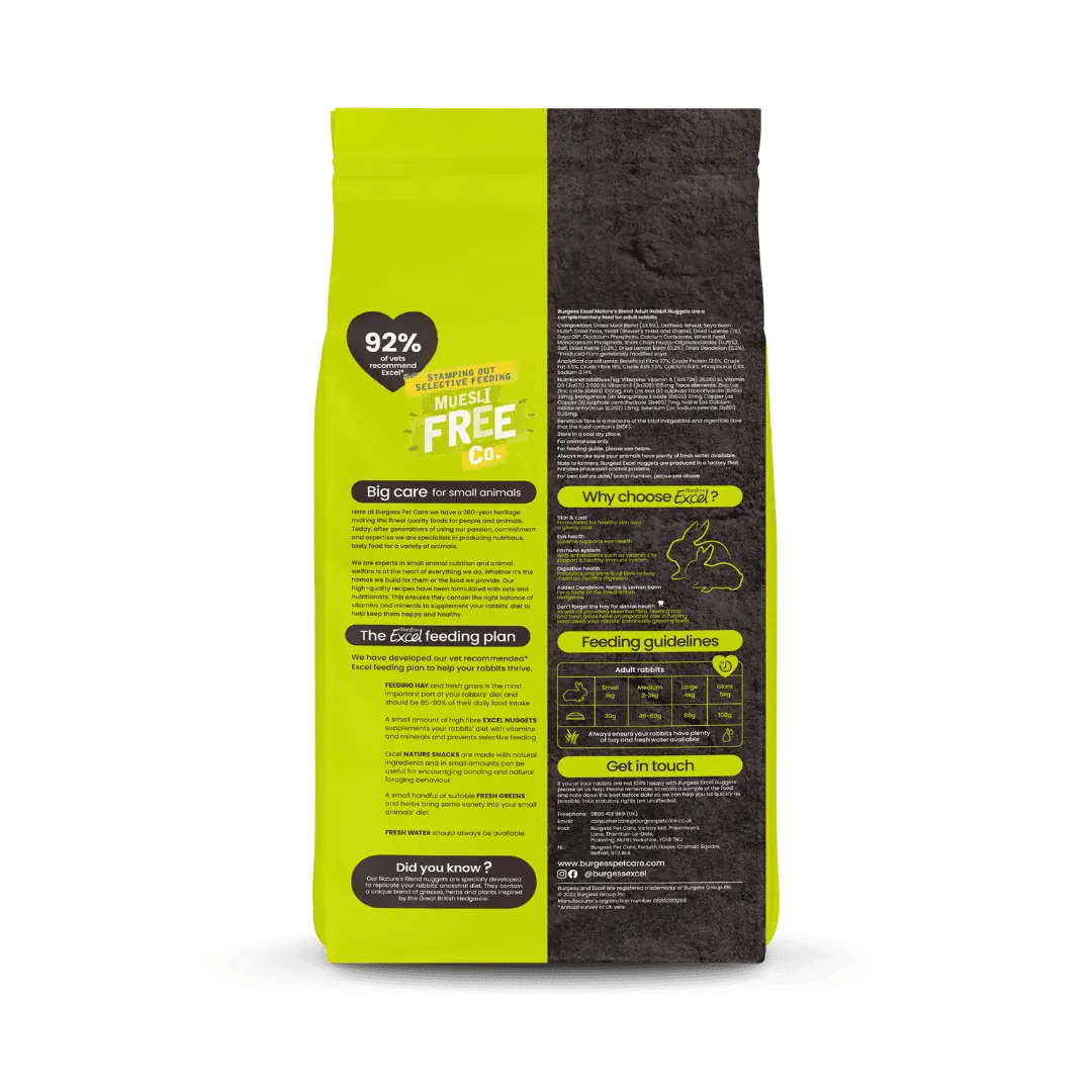 Excel Nature's Blend Adult Rabbit Nuggets with Hedgerow Herbs - Image 2